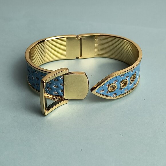 Exquisite Bracelet Belt Buckle Fold Over Hinge Clasp Cuff  Baby Blue Fro… - Picture 7 of 13